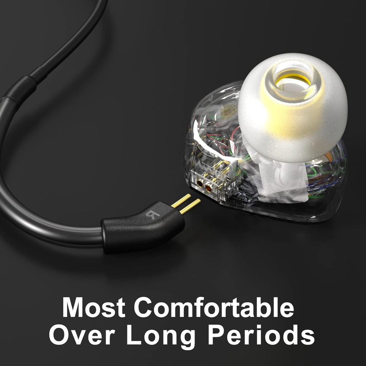 Xvive T9 in-Ear Monitor Headphones Dual Knowles BA Drivers IEM for Studio, Band Rehearsal, Live Performance (T9)