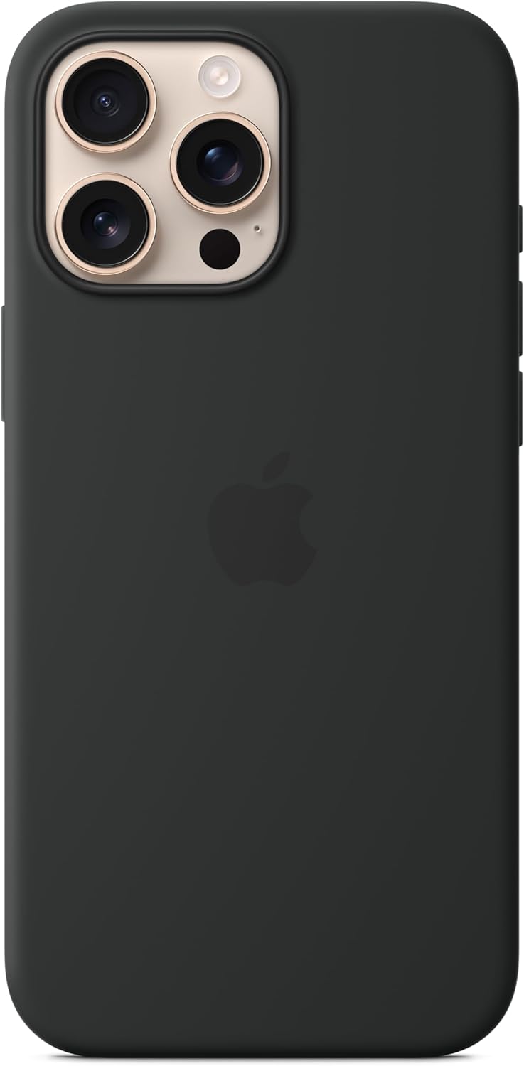 Apple iPhone 16 Pro Max Silicone Case with MagSafe and Camera Control: Lightweight Phone Case, Wireless Charging Compatible, Smooth Matte Finish; Black