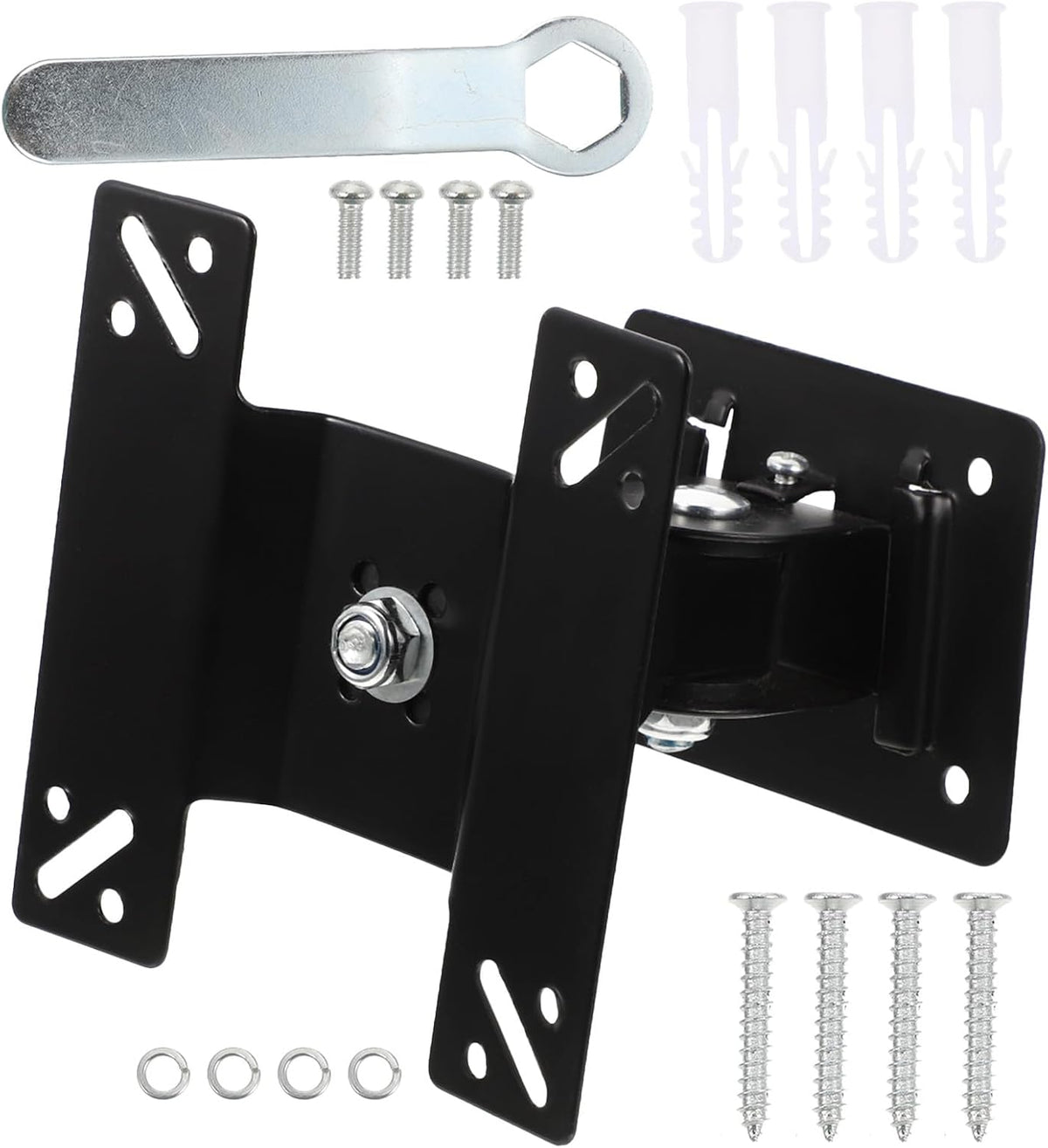 HONMEET Rotatable Wall Mount Tv Bracket Swivel Monitor Mount for Screens Ergonomic Metal Display Stand for Living