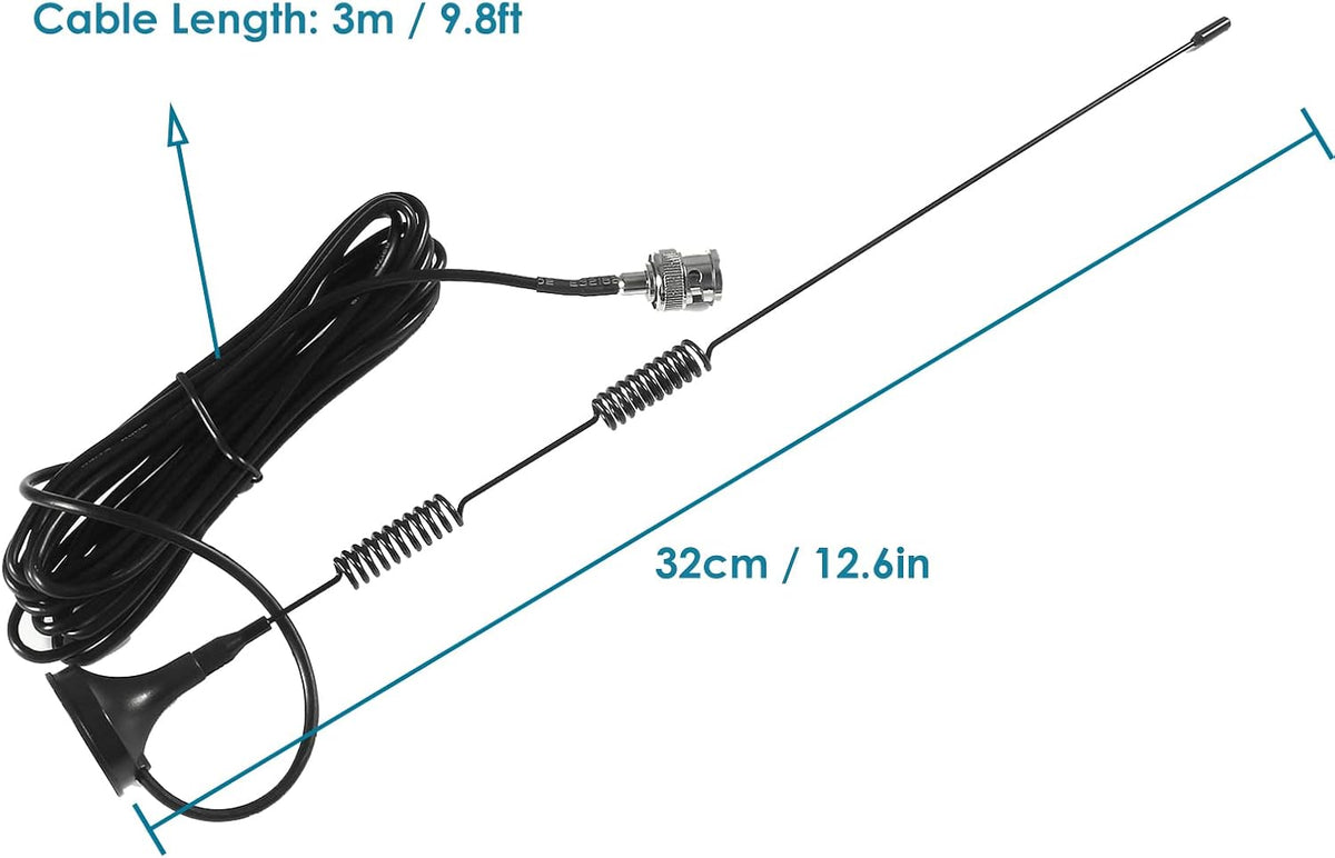 AEDIKO 4pcs 20-1300MHz Police Scanner Antenna - HF VHF UHF Ham Radio BNC Male Antenna for Radio Shack Police Radio