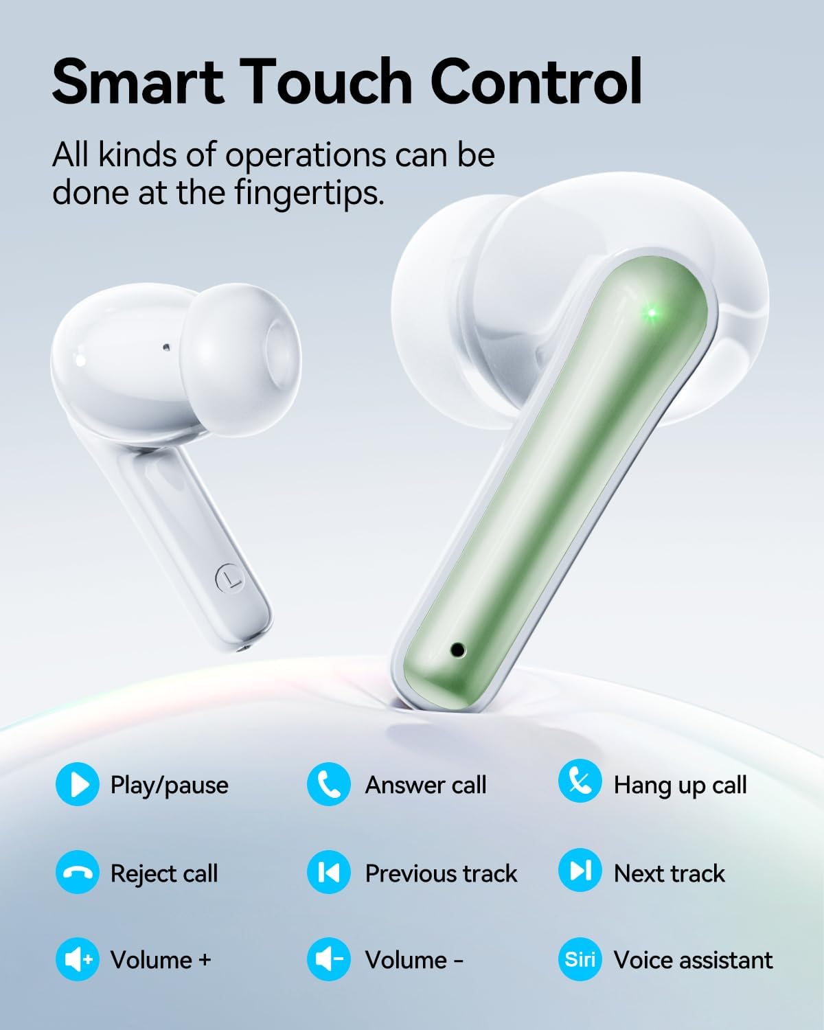 Wireless Earbuds, Bluetooth Ear Buds Headphones with LED Charging Case, 40 Hours Playtime, IP7, Lightweight in-Ear Earphones for iPhone Android Sports Workout