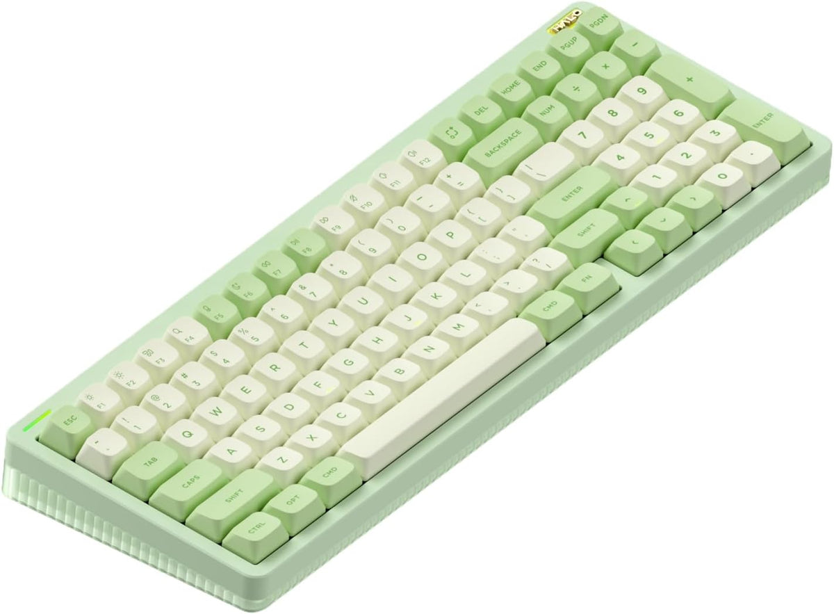 nuphy Halo96 V2 Wireless Keyboard,Gasket Structure,96% Hot Swappable Gaming Keyboard, 99 Kyes RGB Backlit Mechanical Keyboard, Support QMK/VIA,Bluetooth/USB-C/2.4GHz-Green,Mint Switches (37gf).