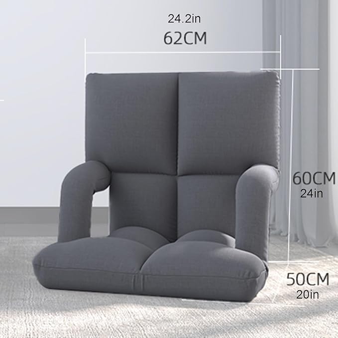 Floor Chair Back Support Folding Sofa Adjustable Positions Padded Lazy Sofa Breathable Floor Gaming Chair for Reading Meditating(Pink-B)