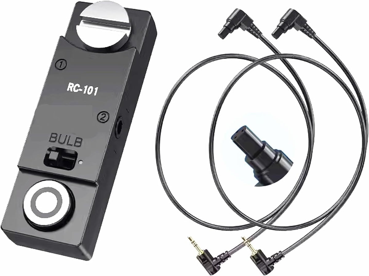 RC101-N3 Camera Shutter Remote Control for Canon R5 R5C 5D4 5D3 6d2 1/4 Screw Fixing Small Release Button Handle Two Cameras in sync Release Button