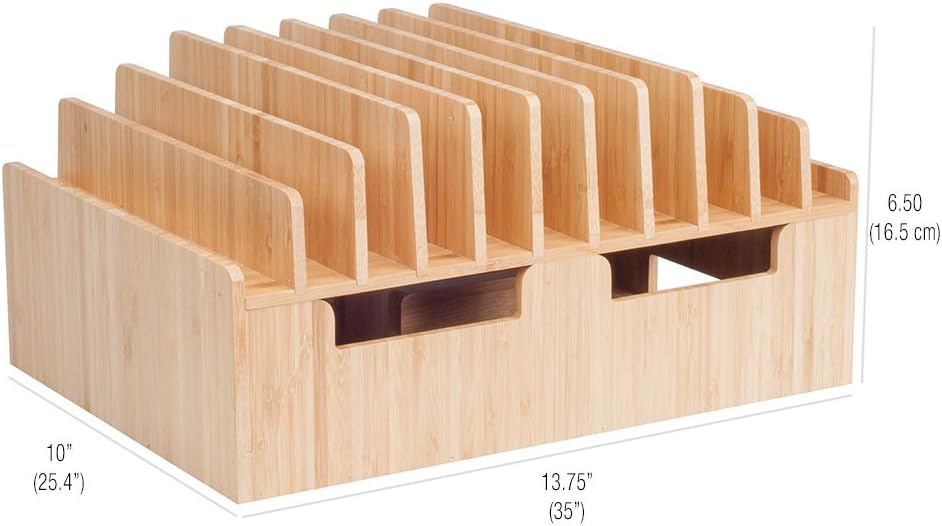 MobileVision Bamboo 10-Port Charging Station & Compatible Adapter for Apple Watch Combo for use with Watch, Smartphones & Tablets