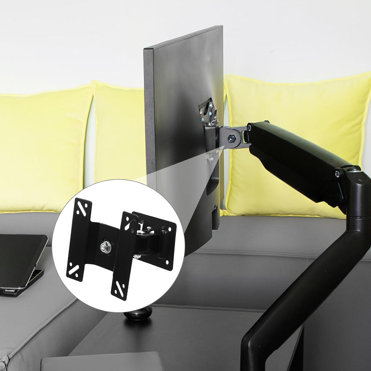 Homoyoyo 360 14-27 Inch Wall Mount Tv Bracket and Monitor Mount with Rotation Metal Pivot, Compatible with LCD Screens