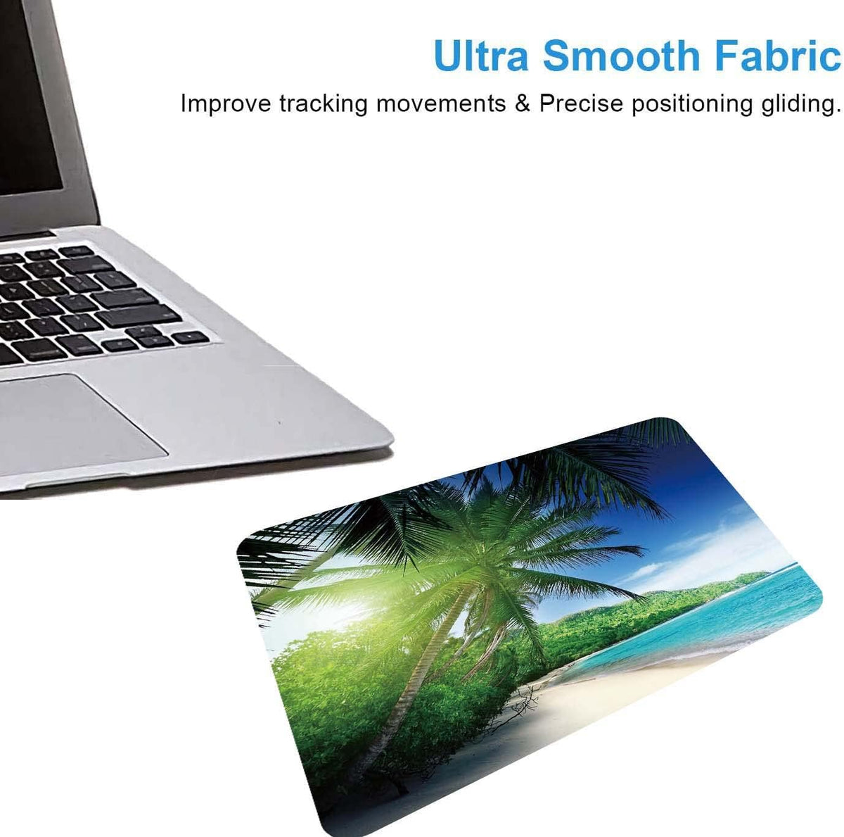 Beach in Sunset Mouse Pad,Non-Slip Rubber Base Wireless Gaming MousePads for Computers Laptop Office,Cute Mouse Pads with Designs for Women
