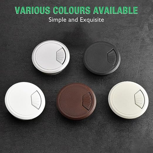 EASYEAH 2 Pcs Desk Grommet 2-1/16" / 53 mm, Desk Cord Hole Cover, Cable Grommet ABS Plastic, Desk Hole Grommet for Home & Office Pc, Detachable Adjustable Cable Cord Organizer-Light Grey