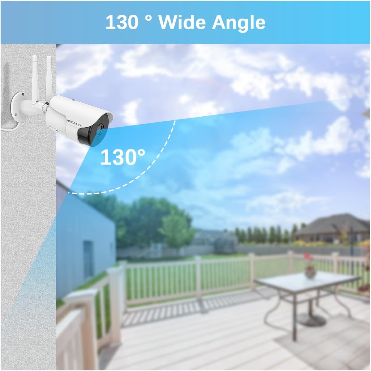 WEILAILIFE 【2-Way Audio】 Outdoor Wireless Security Camera System, Wireless DVR System, WiFi Video Surveillance Systems, Home Security Cameras NVR
