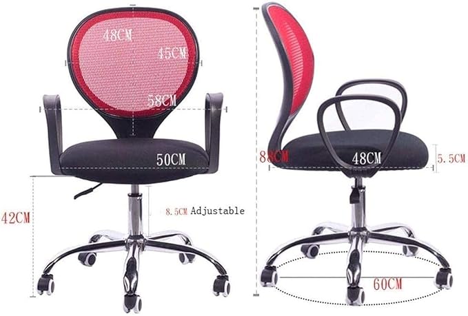 Office Chair Gaming Chair Computer Chair Ergonomic Round Back Office Chair Staff Student Dormitory Computer Seat Home Mesh Lifting Chair Backrest Rotating Chair (Color : D)