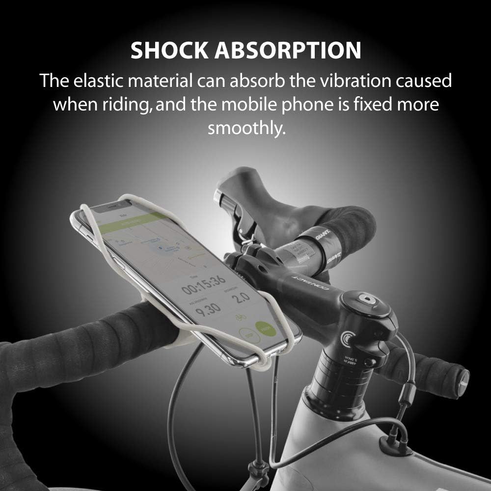 BONE Bike Tie 3, Bike Cell Phone Mount for Handlebar, Scratch-Free Silicone Holder with Anti-Slip Design, Universal Cycling Phone Holder Compatible with Most Smartphones (Gray - Handlebar)