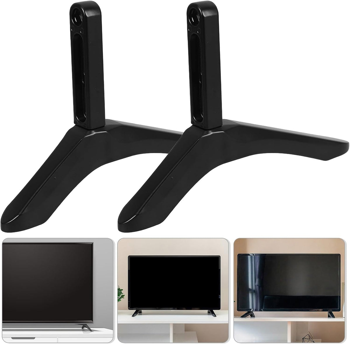 COHEALI Adjustable TV Stand Tabletop Base Bracket with Screws, Aluminum Alloy Desktop TV Mount Riser Stand for LCD LED