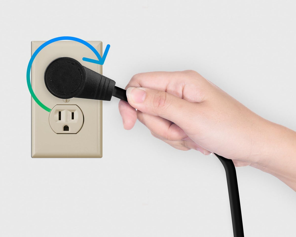 Maximm Monitor Computer Power Cord 3 Ft Flat Plug 360° Rotating PC Cable 3 Prong for, Desktop, Printer, Scanner, 16 AWG NEMA 5-15P to IEC13 - UL Certified
