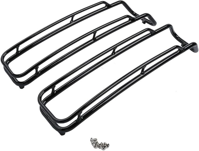 Black Top Hard Saddlebags Lids Rack Rail Guards Iron Saddlebag Guard-Type BTHSLRRGFFHT1 Compatible with Harley Davidson