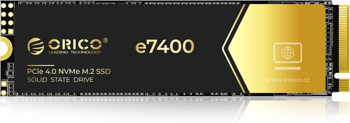 ORICO 512GB NVMe SSD PCIe 4.0- Up to 7200MB/s, M.2 2280 PCIe 4.0X4 Internal Solid State Drive, Fast Heat Dissipation, Compatible with macOS Windows for Gamers and Creators-e7400