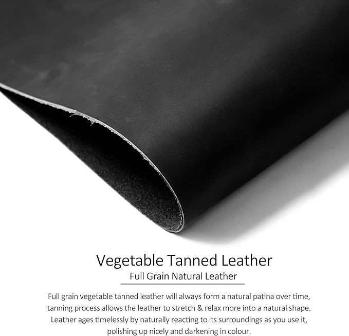 TobbinGear Leather Belt Phone Pouch, Left Handed Leather Cell Phone Holster, Universal Phone Case with Belt Loops, for Men and Women Black Large