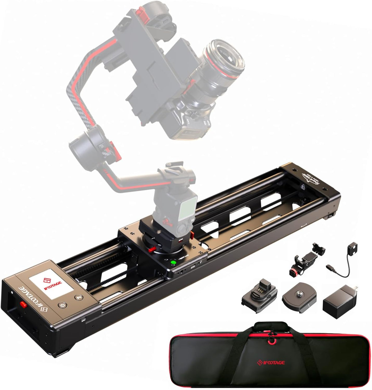 IFOOTAGE Shark Slider Nano II 660 Motorized Camera Slider - 26" Multi-Axis Pan Slider for DJI RS 2/RS3 Pro/RS 4/RS 4 Pro Gimbals, 15.4lbs Payload, 360° Panoramic, 6 Modes, Phone/Camera Compatible