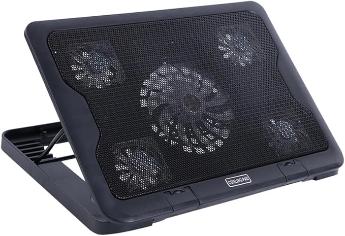 Operitacx USB Laptop Cooling Fans Cooler Stand with Anti-Skid Base Multi-Angle Adjustable Laptop Cooler for Gaming and Office Use Black