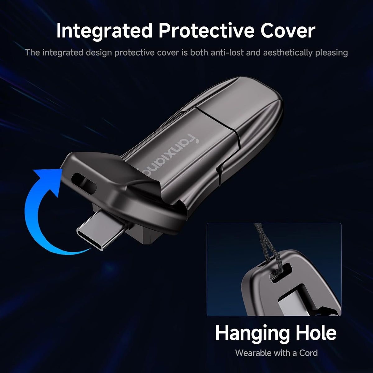 Flash Drive 512GB, USB 3.2 Gen2 Up to 1050MB/s, USB Drive, USB A + Type C External Portable SSD for iPhone 15/Pro/Android Phone/Windows/MacPC/Laptops, FF952