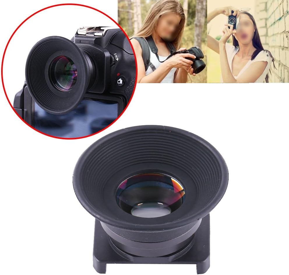 1.51X 6 Camera Viewfinder, Fixed Focus Viewfinder Eyepiece Magnifier Eyecup with Magnifier Mount Bases for DSLR Camera