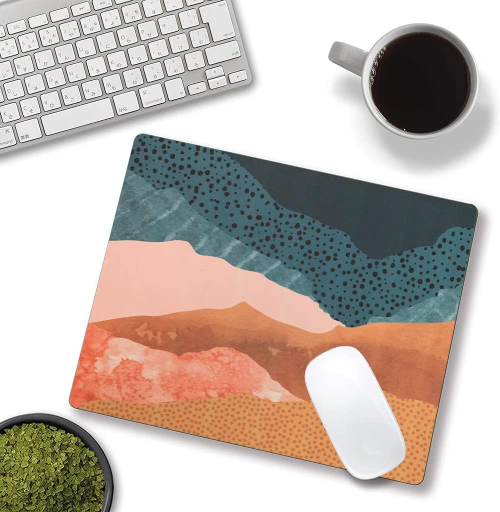 Mouse Pad, Colorful Abstract Mountain Mouse Pads, Square Washable Cloth Personalized Mouse Mat with Design, Gaming Office Home Non-Slip Rubber Base Computer Mousepad