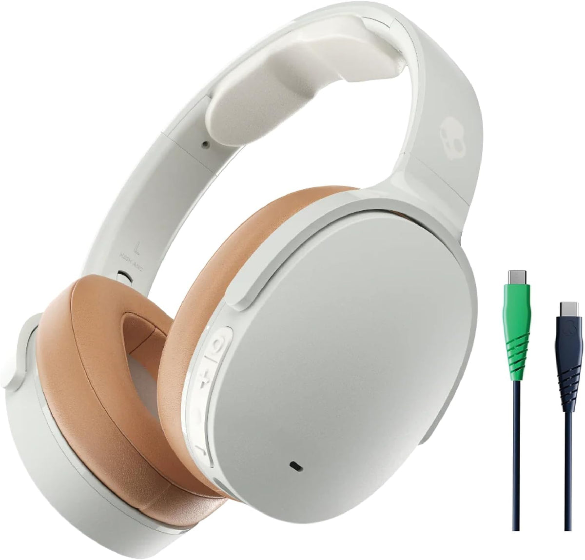 Skullcandy Hesh ANC Over-Ear Noise Cancelling Wireless Headphones, 22 Hr Battery, Microphone, Works with iPhone Android and Bluetooth Devices - Mod White