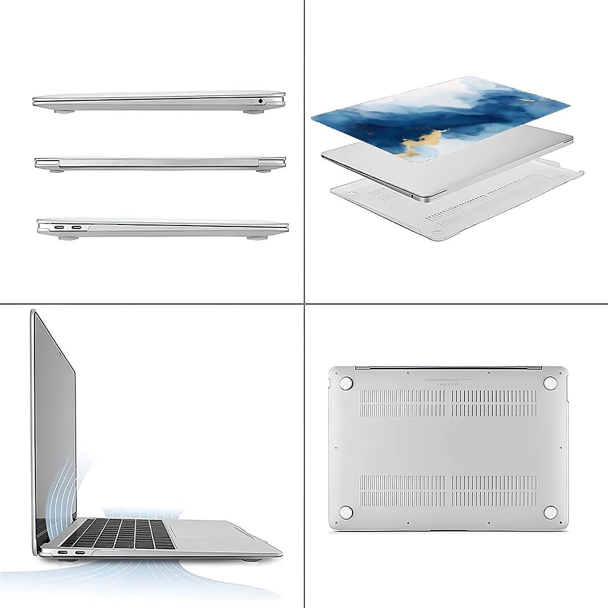 Compatible with MacBook Air 13.3 13.6 Inch Case 2022 2021 2020 2019 Plastic Hard Shell Case Cover,13.3 Air (A1932/A2179/A2337), Blue Marble