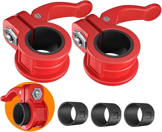 ZY-HUAN 1 Inch Barbell Clips, Adjustable Barbell Collars 23–30mm, Weight Clips for Dumbbells, Nylon Clamps with 6 Inserts