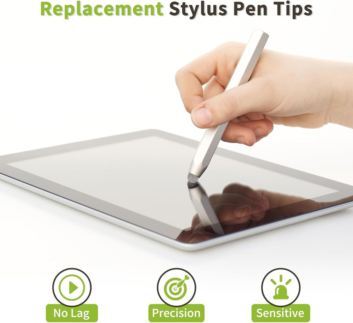 MECCANIXITY 10Pcs Replacement Fiber Mesh Tips for Stylus Pens 5.5mm Suitable for Capacitive Touch Screen,High Sensitivity,Soft,No Scratch Screen Pen Tip