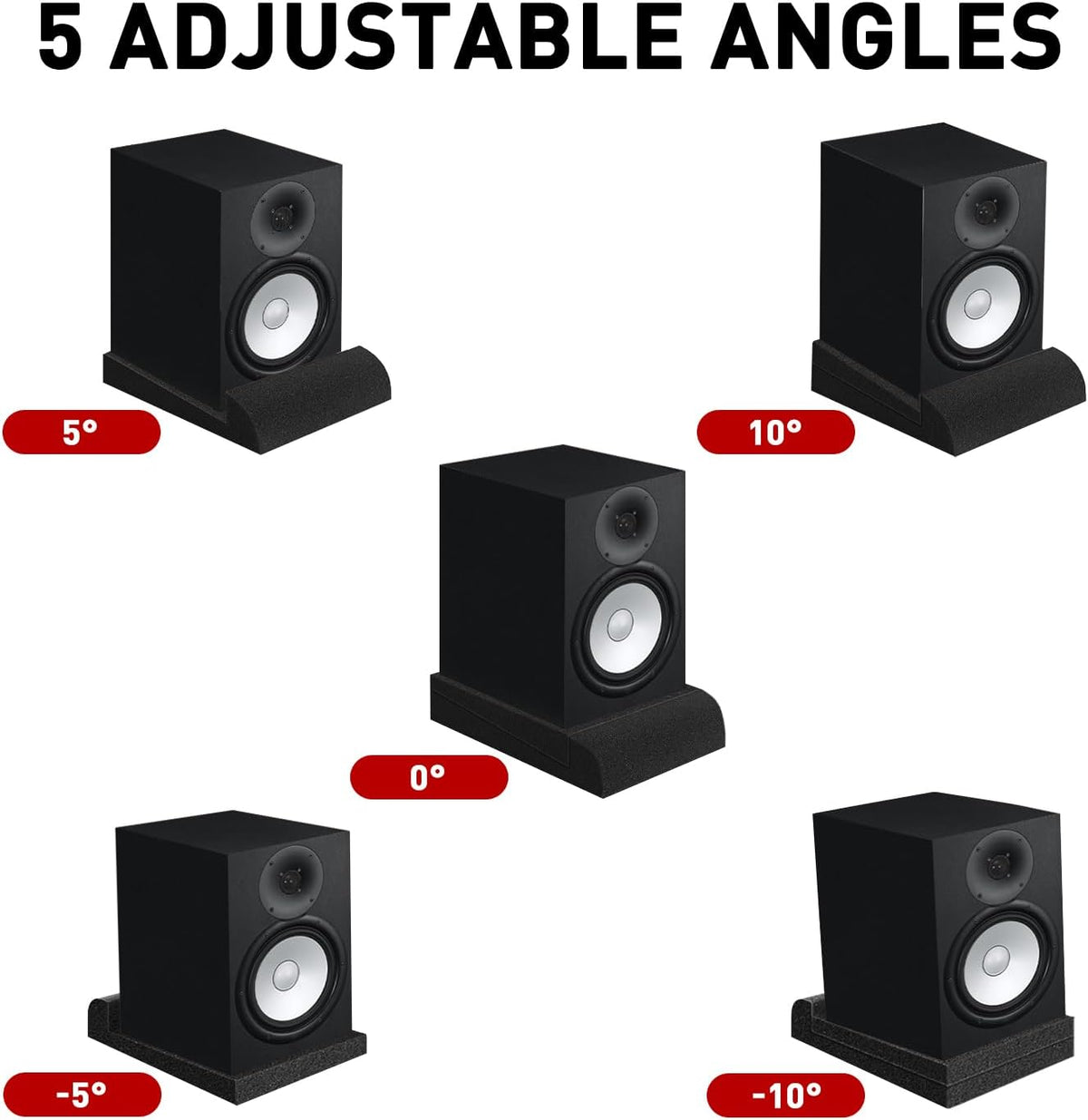 Focusound Studio Monitor Isolation pads for 6-8 Inches Monitors, 2 Pack High Density Acoustic Speaker Isolation Pads Foam
