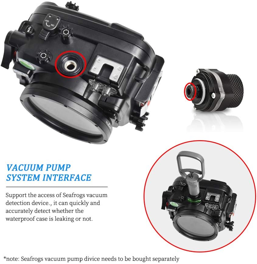 Sea frogs Underwater Camera Case Compatible with Canon EOS M6 Mark II 22MM IPX8 40m/130ft Maximum Diving Depth Waterproof Camera Housing for Diving, Surfing, Rowing, Skiing