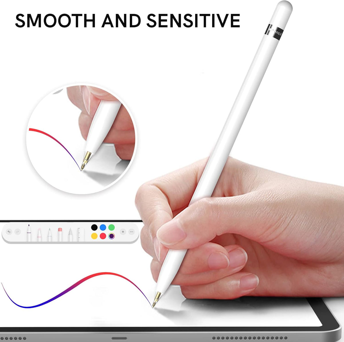Delidigi 3 Pack Replacement Tips Compatible with Apple Pencil Pro/2nd Generation/1st Gen/USB C, Wear-Resistant iPencil Nibs Accessories Fine Point Precise Control Pen Like Tips