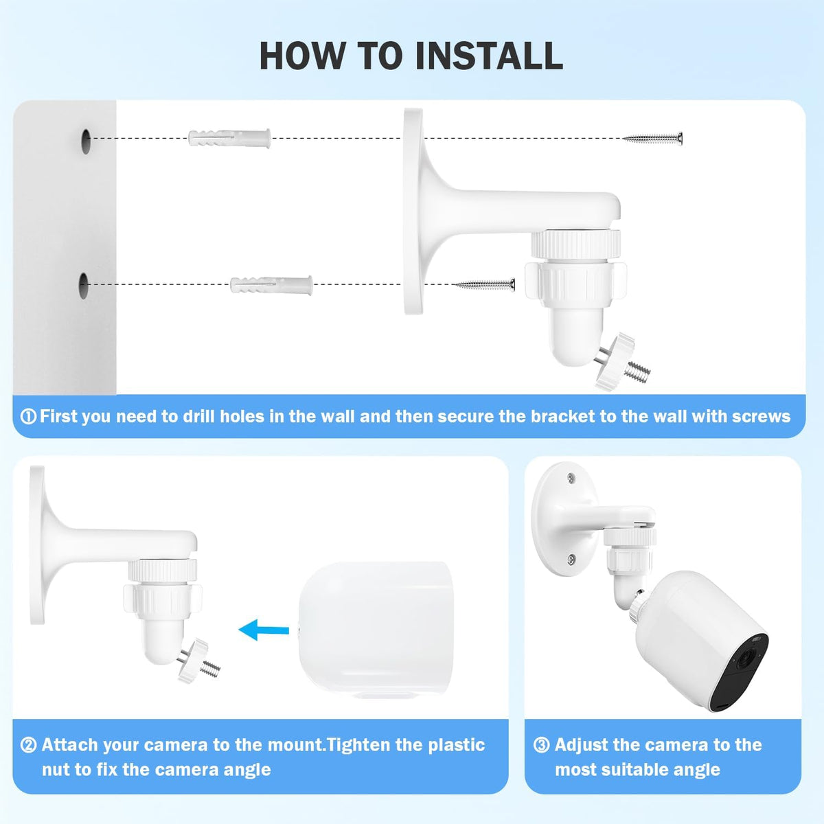 2Pack 2/3/4, Adjustable Wall Mount for Arlo Pro, Arlo Pro Arlo Ultra & Essential Spotlight Camera, No Drilling