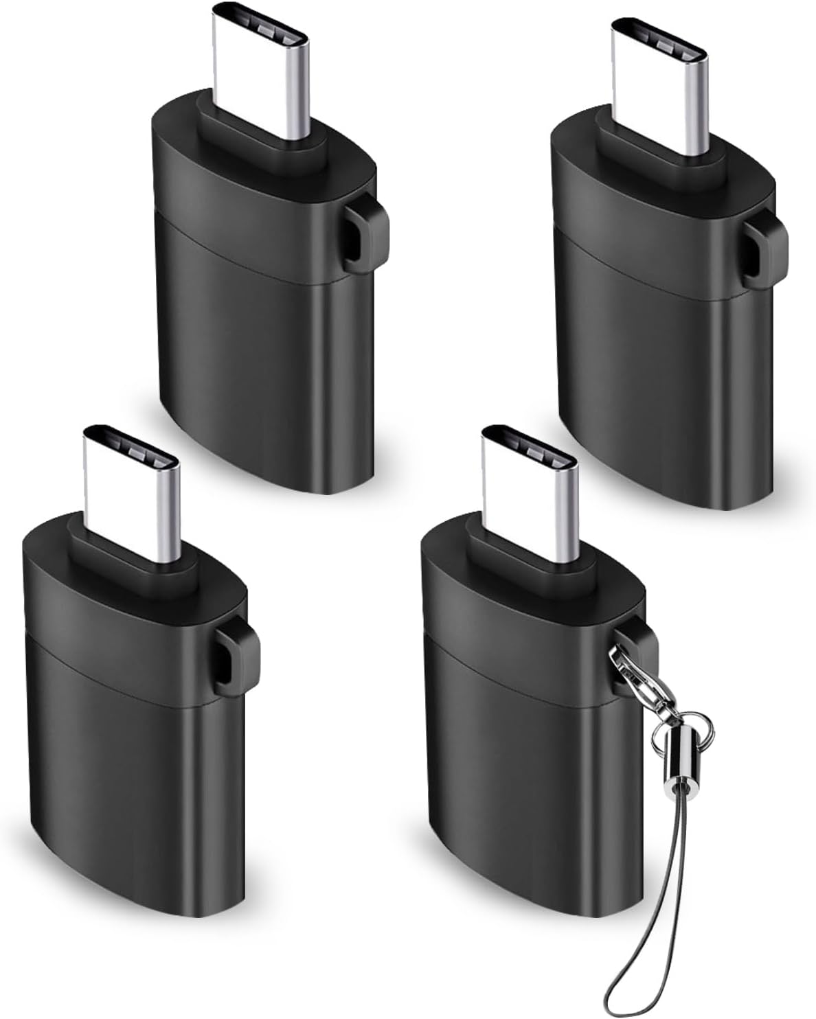 USB C to USB Adapter 4 Pack,USBC Male to USB A 3.0 Female OTG Adapter, Type C Thunderbolt 4 Converter OITYEUF for iPhone 15 Pro Max Plus,MacBook Pro Air2024,Samsung S24 S23 S22 S21 Galaxy,iPad (Black)