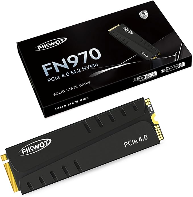 FN970 1TB M.2 2280 PCIe Gen4 x4 NVMe 1.4 Internal Solid State Drive with Heatsink - Speeds up to 7400MB/s Configure DRAM Cache Internal SSD