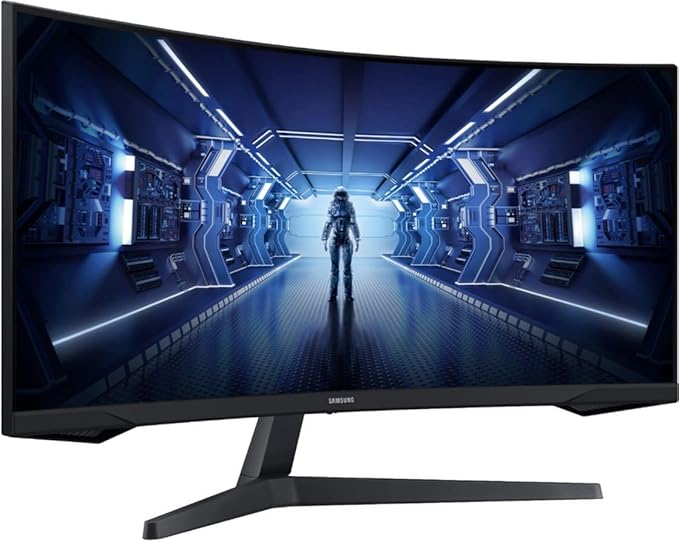 Samsung 34 Odyssey G5 Series WQHD Gaming Monitor FreeSync Premium 1000R UltraWide Curved 165Hz 1ms Black with GSF HDMI Cable