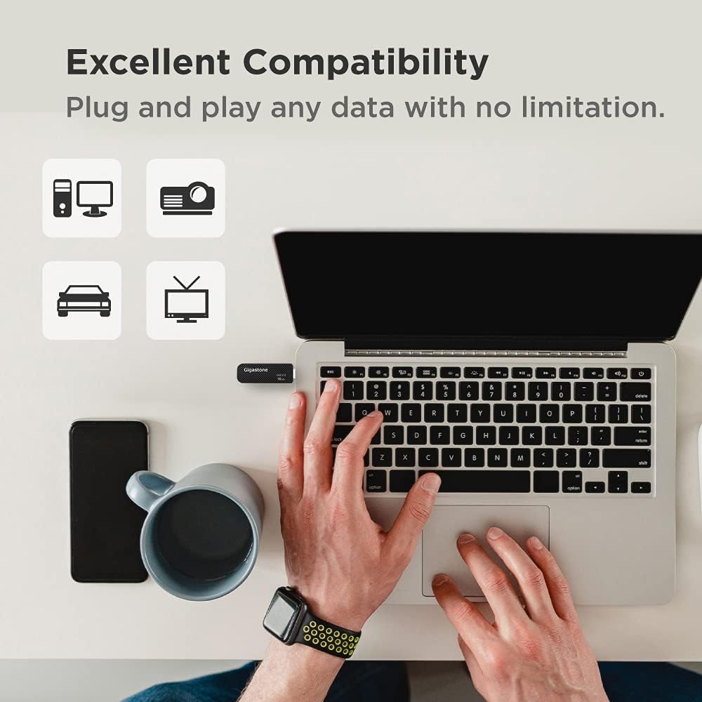 GIGASTONE V30 32GB USB 2.0 Flash Drive, Retractable Sliding Design Pen Drive, Carbon Fiber Style Thumb Drive, Reliable Performance & Durable