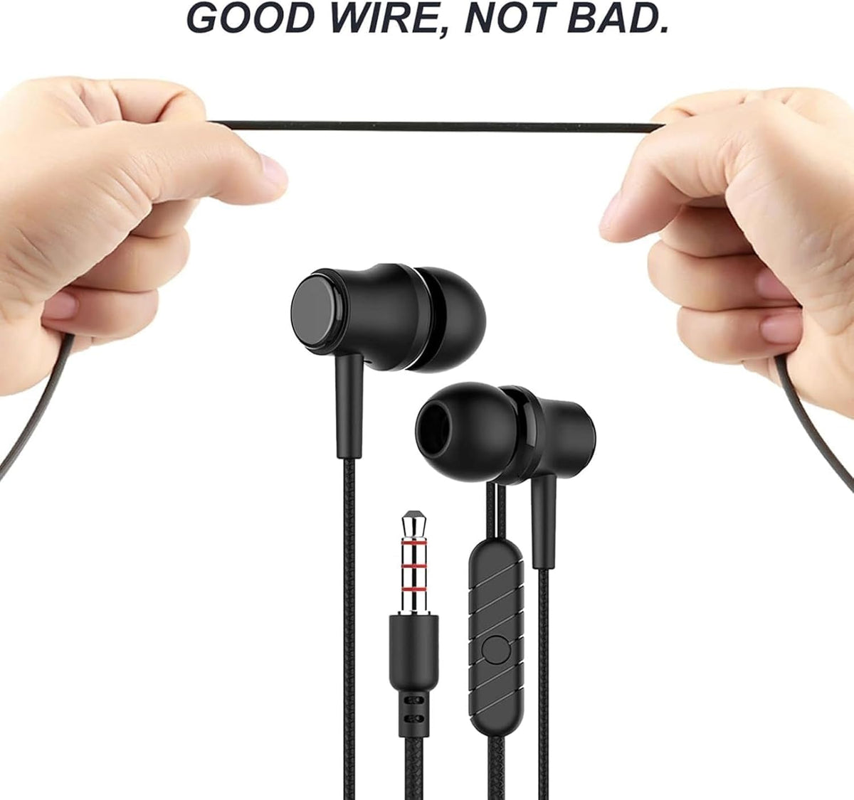 Generic Earbuds Wired in-Ear with Microphone, Ergonomic Design for Secure Fit, Noise Isolation Earphones for Study