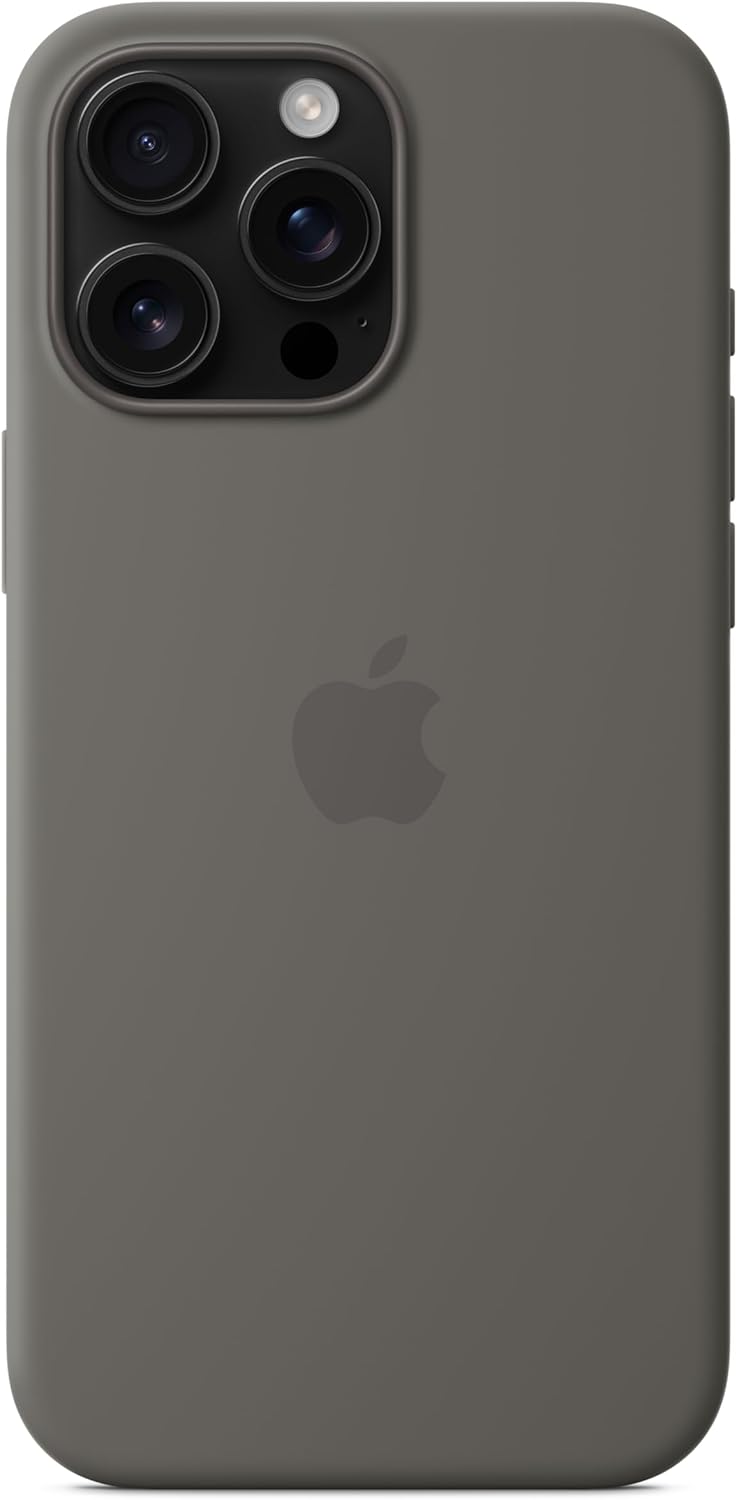 Apple iPhone 16 Pro Max Silicone Case with MagSafe and Camera Control: Lightweight Phone Case, Wireless Charging Compatible, Smooth Matte Finish; Stone Gray