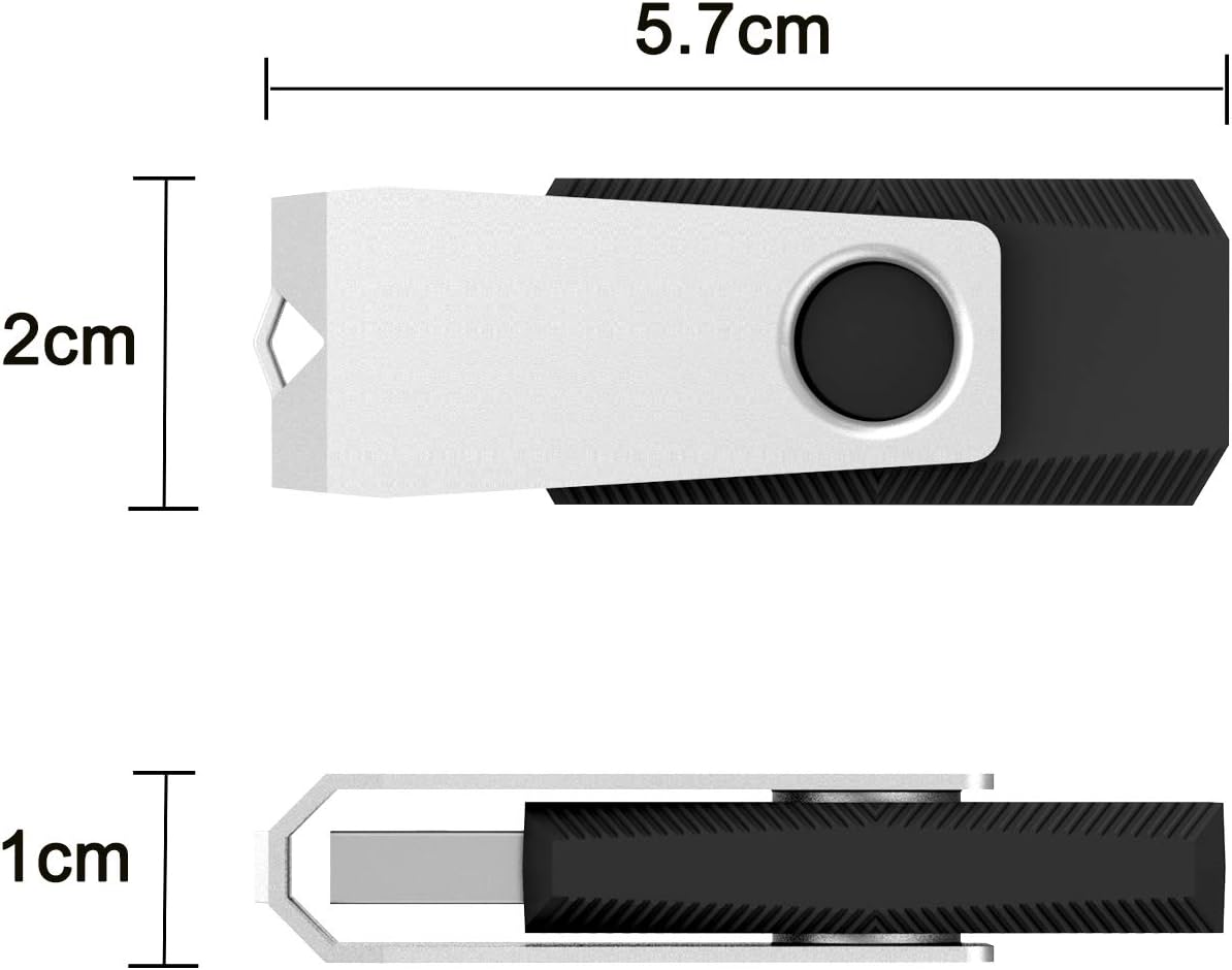 20Pack 1GB USB Flash Drive 2.0 Stick, TOPESEL Bulk Thumb Drive Swivel 1GB Pen Drive Jump Drive for Data Storage (20Pack Black)