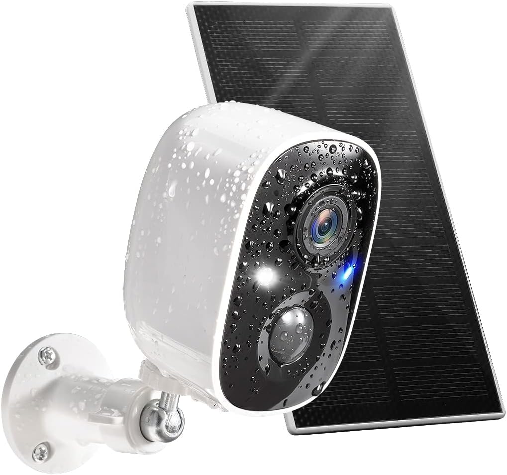 GMK 2K 2-Way 3MP IP65 Solar Security Camera Wireless Outdoor, with Solar Panel Color Night Vision Motion Detection Talk