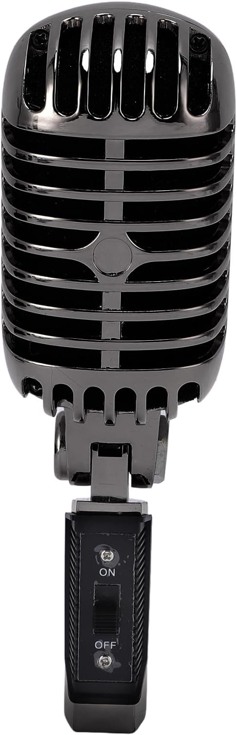 Dpofirs Dynamic Microphone with Rugged Design and Cardioid Pickup - Studio Quality Sound for Live Performances and Singing Plug and Play Shockproof Structure (Gunmetal Grey)