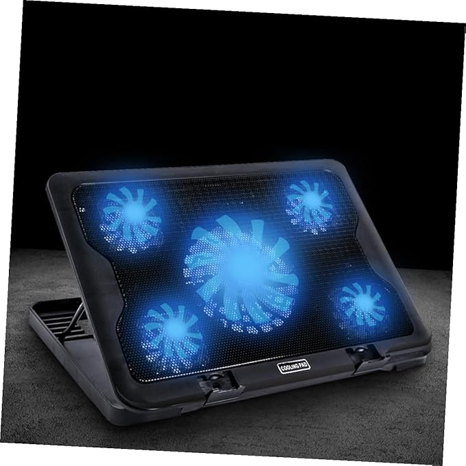 Operitacx USB Laptop Cooling Fans Cooler Stand with Anti-Skid Base Multi-Angle Adjustable Laptop Cooler for Gaming and Office Use Black