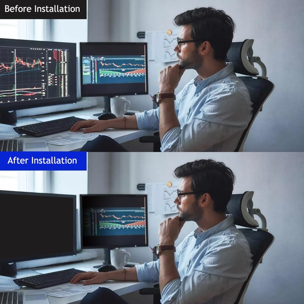 19 Inch - 16:10 Aspect Ratio - Computer Privacy Screen Filter for Widescreen Monitor - Anti-Glare - Anti-Scratch Protector Film - Protects Your Eyes from Harmful Glare and Blue Light