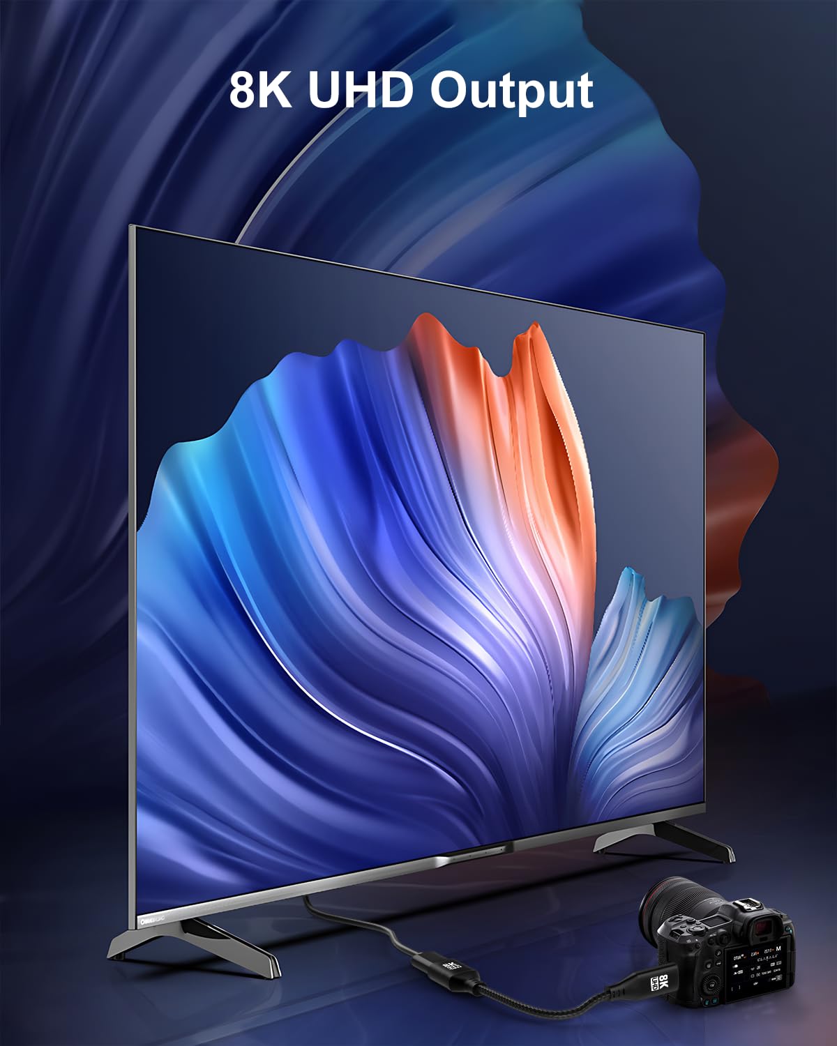 8K 8K@60Hz, 4K@120Hz 3D 48Gbps Mini HDMI to HDMI Adapter, Mini HDMI Male to HDMI Female Cable with HDR High Speed