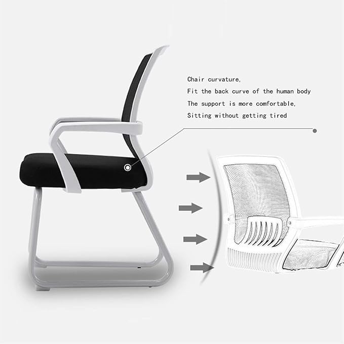 Mlaea Ergonomic Desk Chair Study Gaming Chair Without Wheels Hospital Chair for Cafe Apartment Couch Bedrooom(Color:#2)