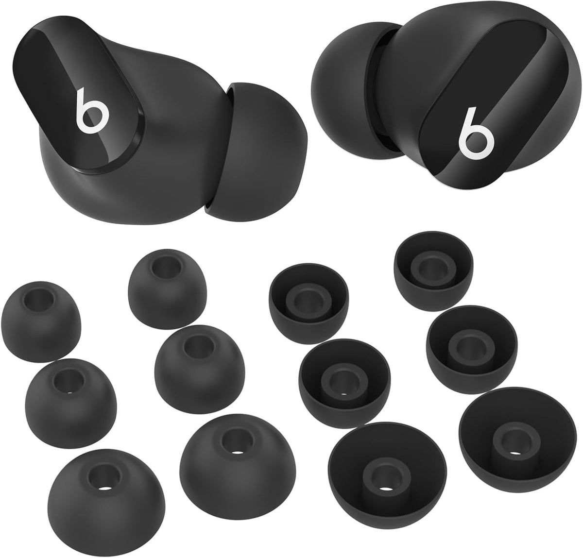 AhaStyle Ear Tips for Beats Studio Buds/Powerbeats Pro 2/Solo Buds/Fit Pro/Studio Buds+【Fit in The Charging Case】6 Pairs S/M/L Silicone Ear Covers Replacement Tips for Beats Wireless Bluetooth Earbuds