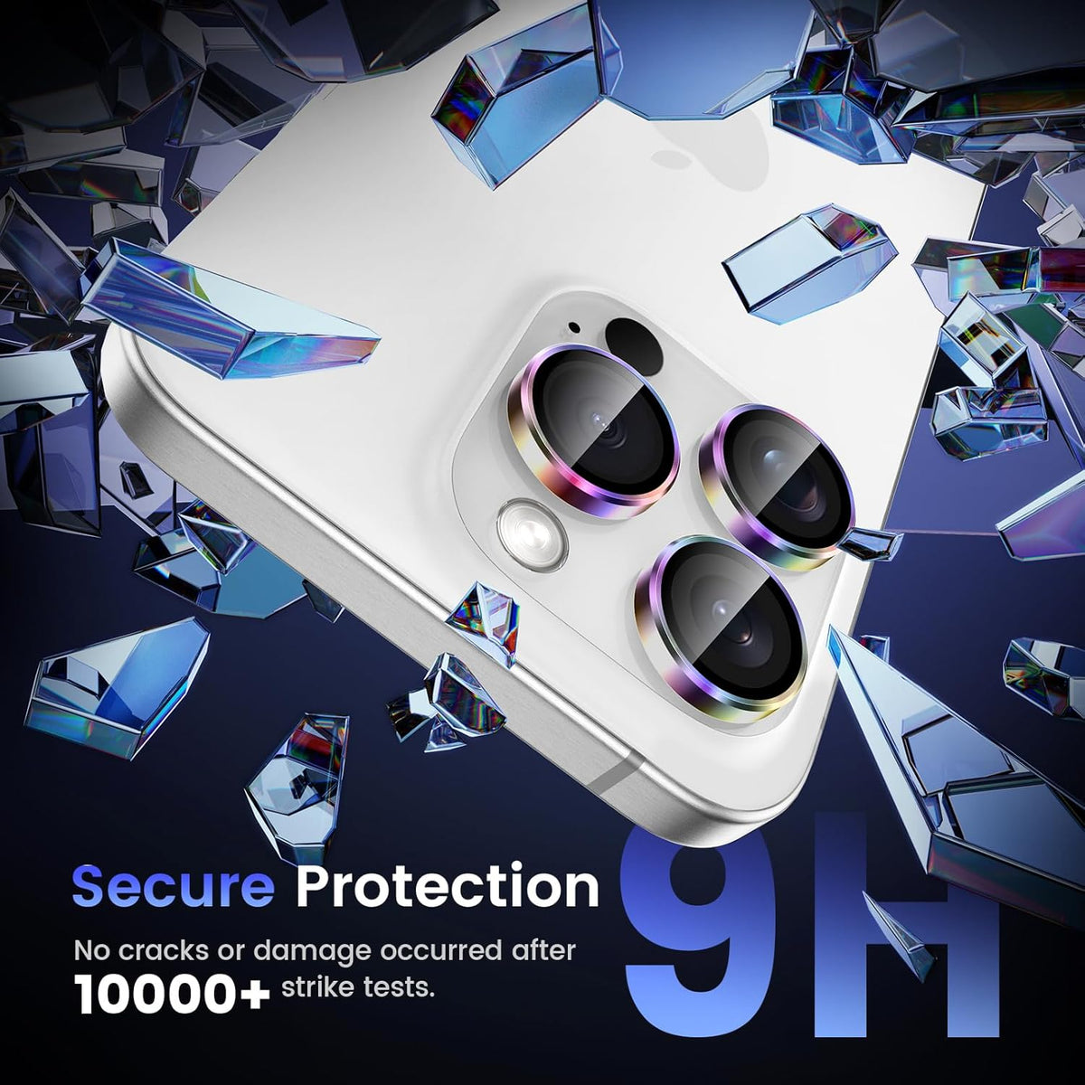 Tensea Camera Lens Protector Compatible for iPhone 16 Pro Max/16 Pro/14 Pro Max/14 Pro, Metal Aluminum Alloy Tempered Glass Cover Camera Screen Protector Accessories, Case Friendly