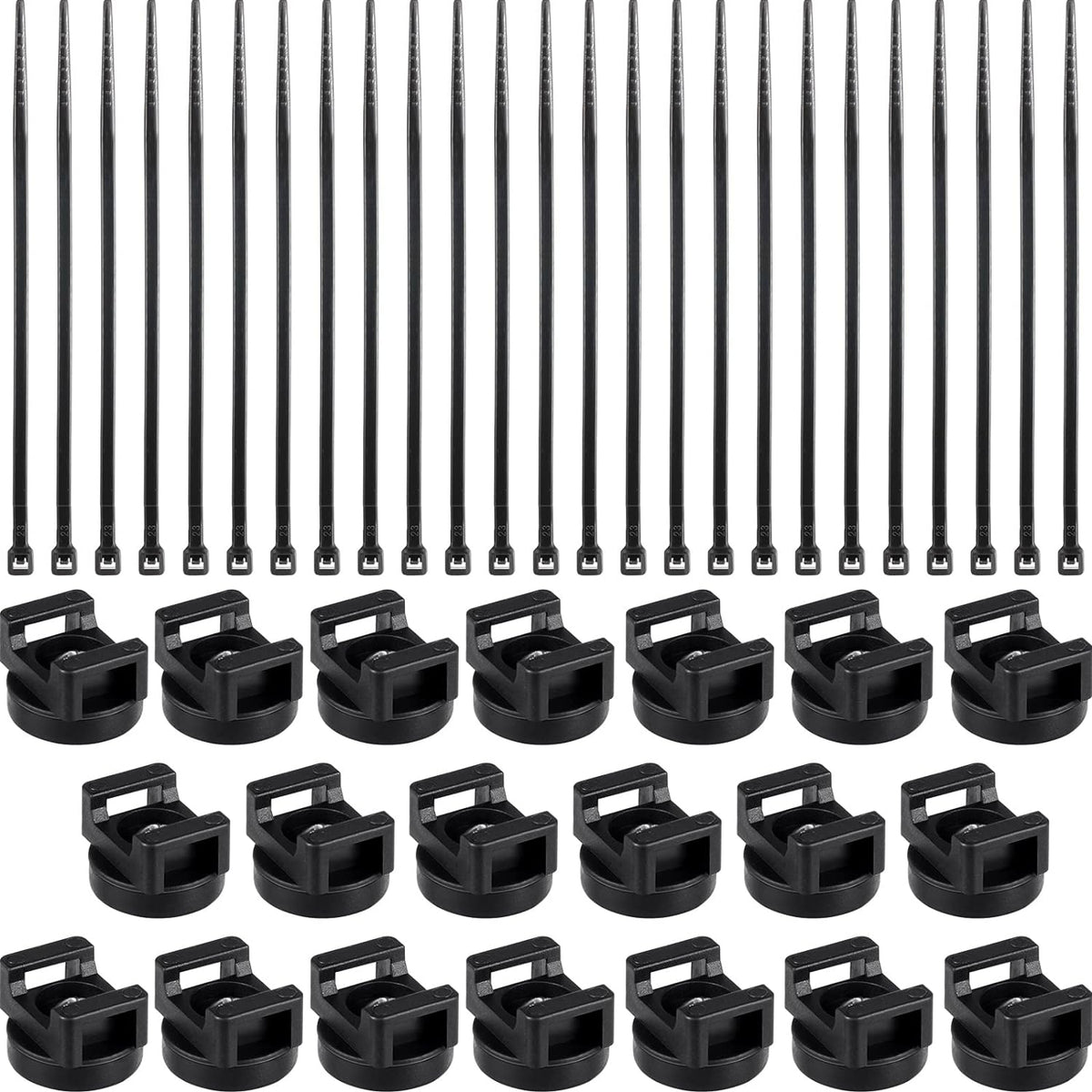 120 (22 mm) Yookeer Pieces Magnetic Zip Tie Mount Multipurpose Cable Holder Magnets Magnetic Wire Management Bases