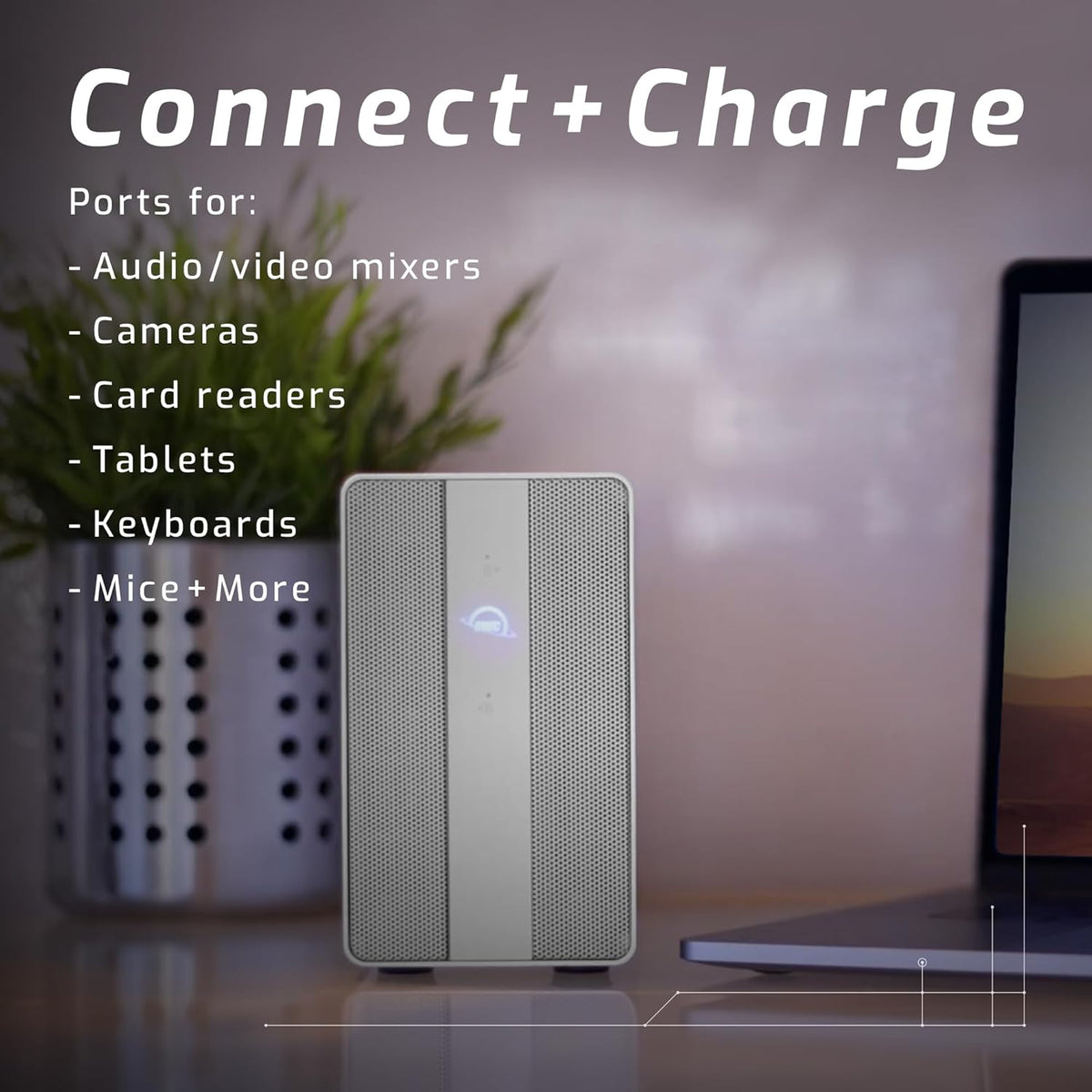 OWC 24TB Mercury Elite Pro Dual USB-C/Thunderbolt 3 External Raid Storage Enclosure with 3Port HUB for Mac and PC